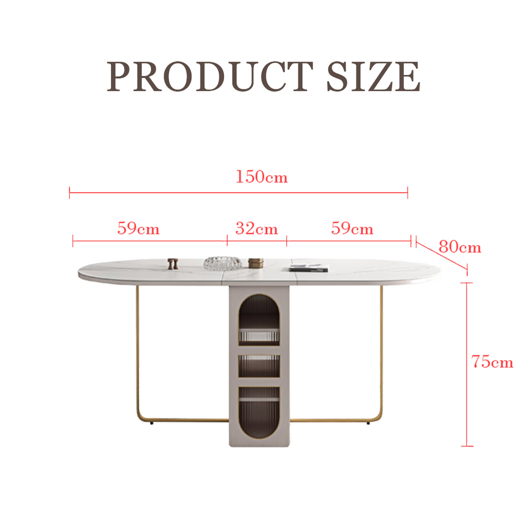 DodiTec WC1 Signature Folding Dining Table, White-DodiTec WC1