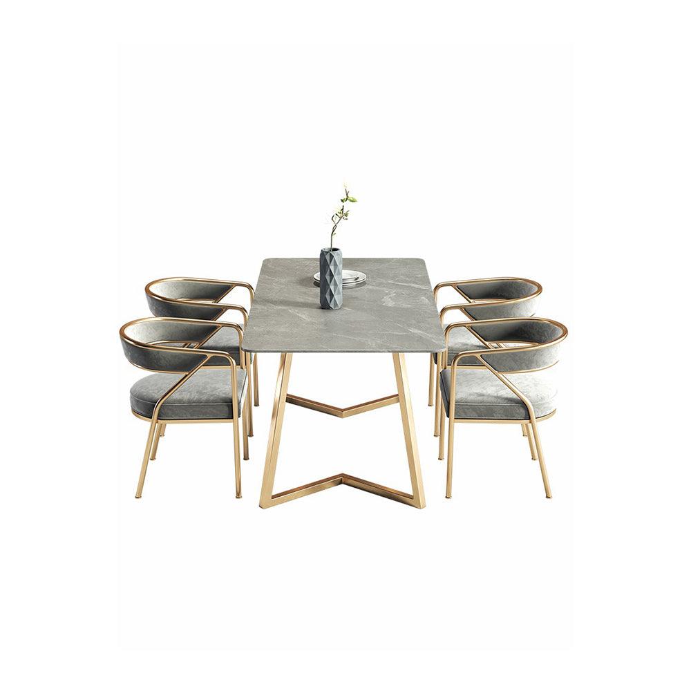 Attleboro Dining Table, Sintered Stone & Gold | DodiTec WC1