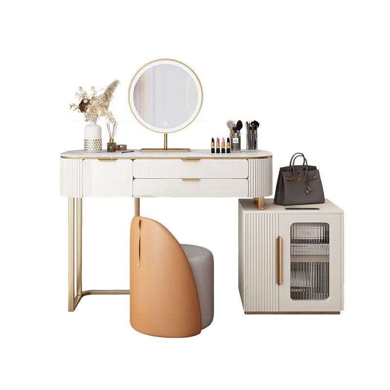 Hines Dressing Table with Mirror, Cream-DodiTec WC1