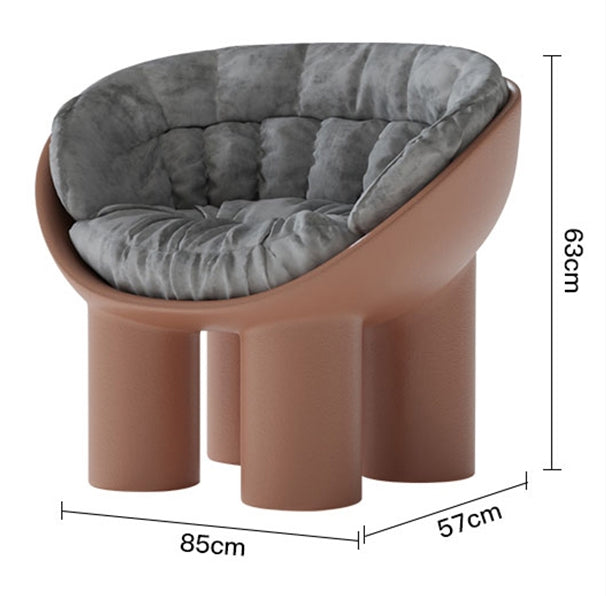 Roly Poly Fiberglass Armchair With Cushion, Grey-DodiTec WC1