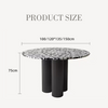 Nelli Modern Round Dining Table, Marble-DodiTec WC1