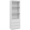 DodiOnline 180cm Tall Bookcase, with Shelves and Drawers - White