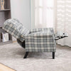 Tartan Reclining Chairs Wing Back, Recliner Armchairs Soft Upholstered w/Adjustable Backrest and Footrest, Retro Checked Leisure Single Sofa For Living Room Bedroom