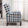 Tartan Reclining Chairs Wing Back, Recliner Armchairs Soft Upholstered w/Adjustable Backrest and Footrest, Retro Checked Leisure Single Sofa For Living Room Bedroom