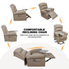 Dual Motor Riser Recliner Lift Chair, Lift & Tilt Massage Chair in Soft Brown With Reading Table and Lumbar Support + USB Charging, Armchair with Heat for the Elderly