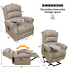 Dual Motor Riser Recliner Lift Chair, Lift & Tilt Massage Chair in Soft Brown With Reading Table and Lumbar Support + USB Charging, Armchair with Heat for the Elderly