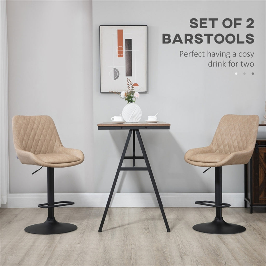 Two Bar Stools / Dining Chairs / Office Chairs, Beige