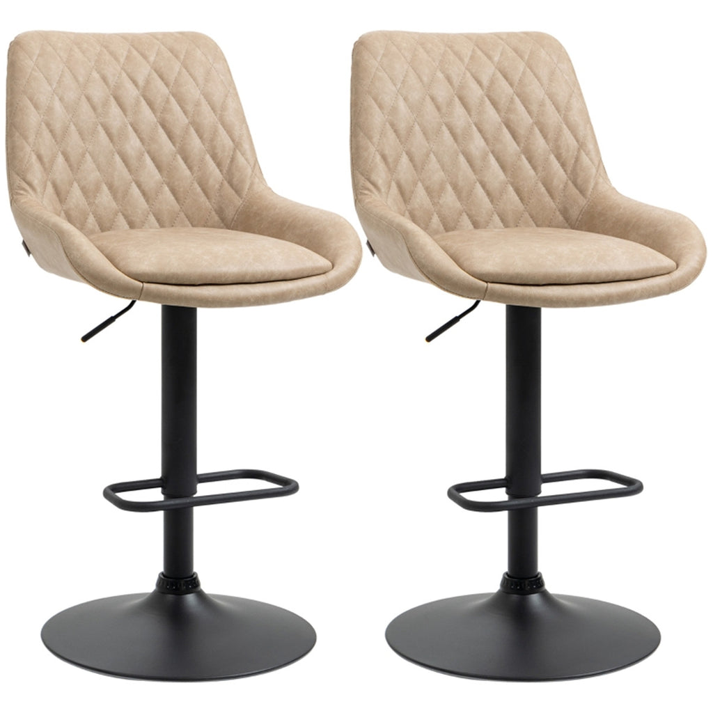 Two Bar Stools / Dining Chairs / Office Chairs, Beige