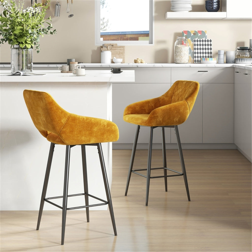 Two Bar Stools /Dining Chairs / Office Chairs, Orange