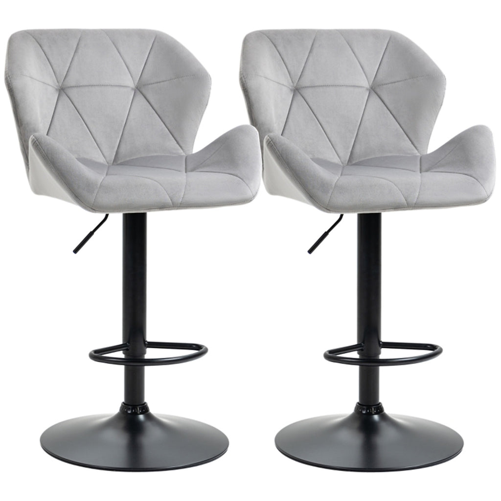 Two Bar Stools /Dining Chairs / Office Chairs, Light Grey