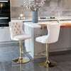 Two x Bar Stools / Dining Chairs / Office Chairs, Gold-Beige