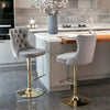 Two x Bar Stools / Dining Chair / Office Chairs, Gold-Grey