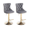 Two x Bar Stools / Dining Chair / Office Chairs, Gold-Grey