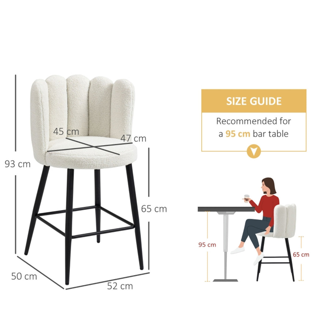 Two Bar Stools / Dining Chairs / Office Chairs, White