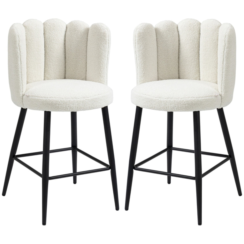 Two Bar Stools / Dining Chairs / Office Chairs, White