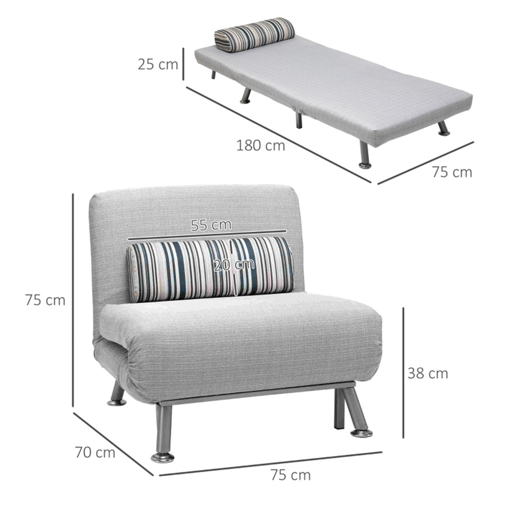 Sofa Chair / Single Sofa Bed / Outdoor Chair, Grey