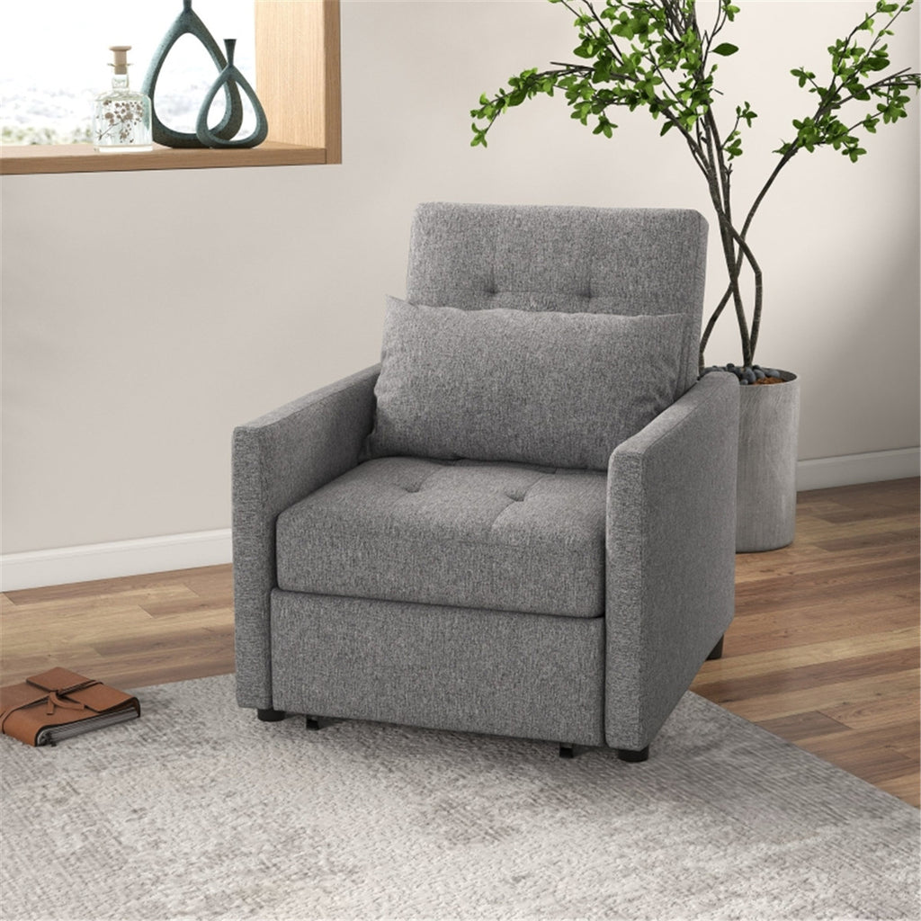 Sofa Chair / Single sofa bed, Grey, A