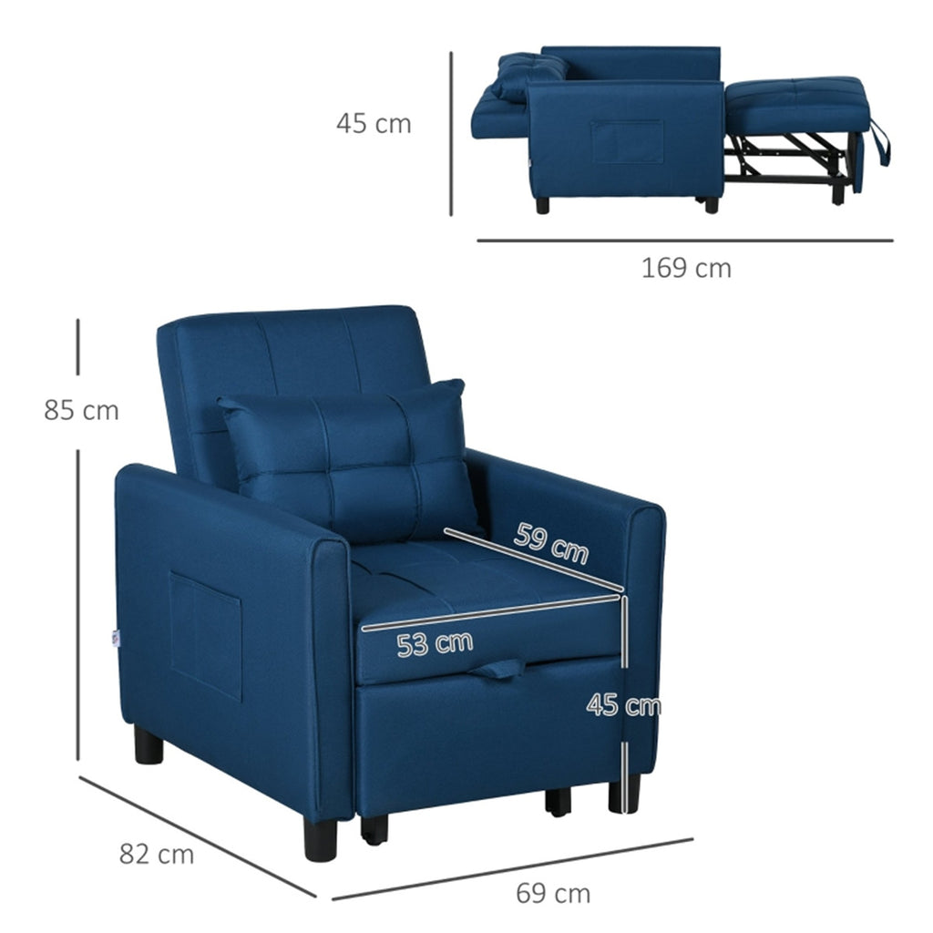 Sofa Chair / Single Sofa Bed / Sofa Bed, Blue