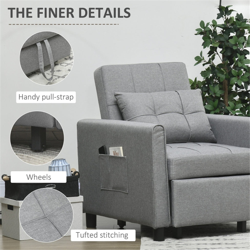 Sofa Chair / Single sofa bed, Grey, B