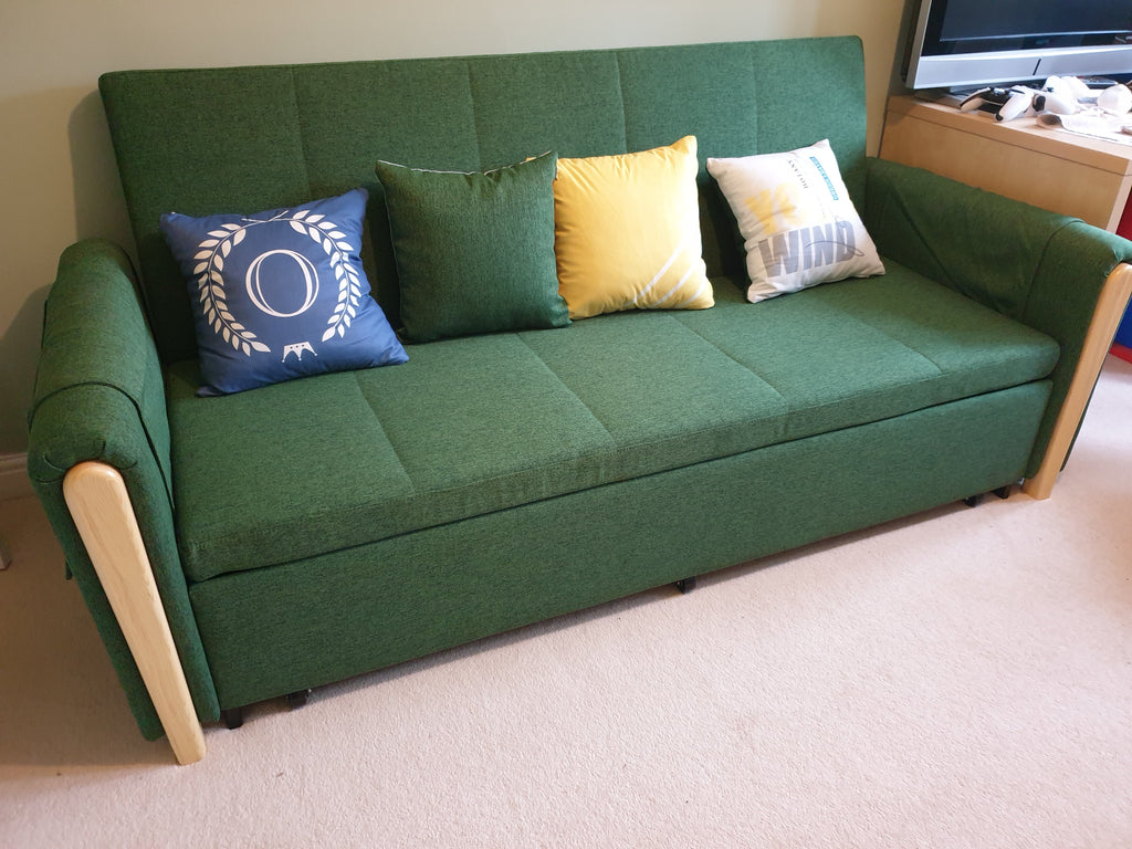 Mavis Two Seater Sofa Bed, Dark Green 205cm For Display