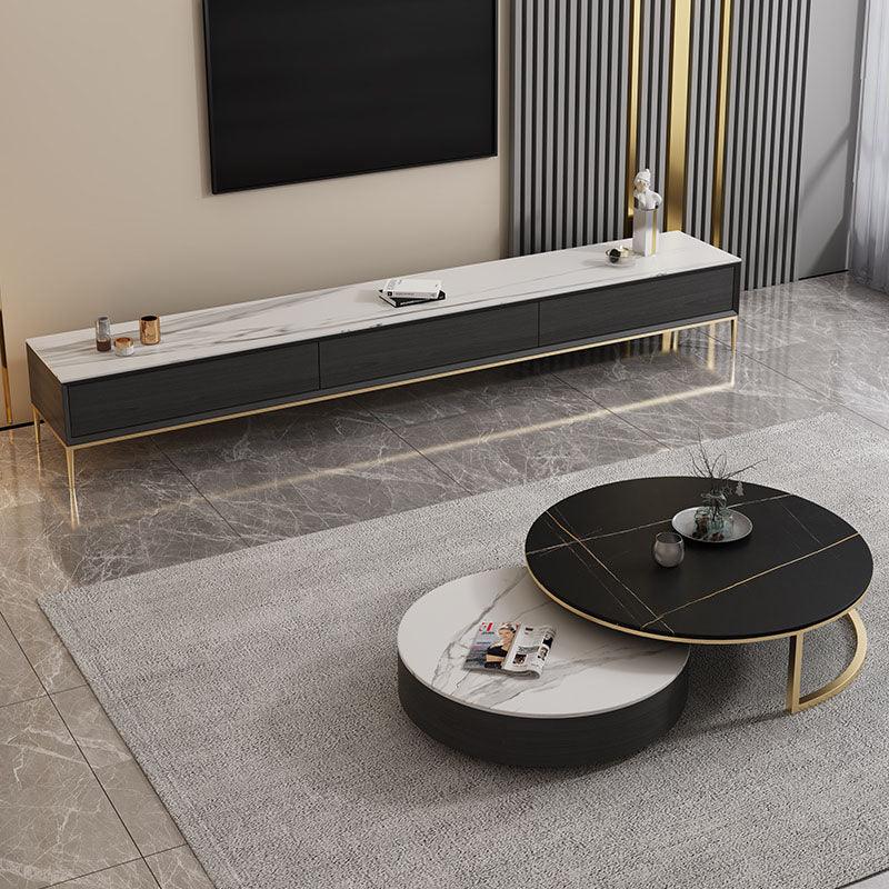 Bigbiglife Nesting Coffee Table With TV Stand, Sintered Stone | DodiTec WC1