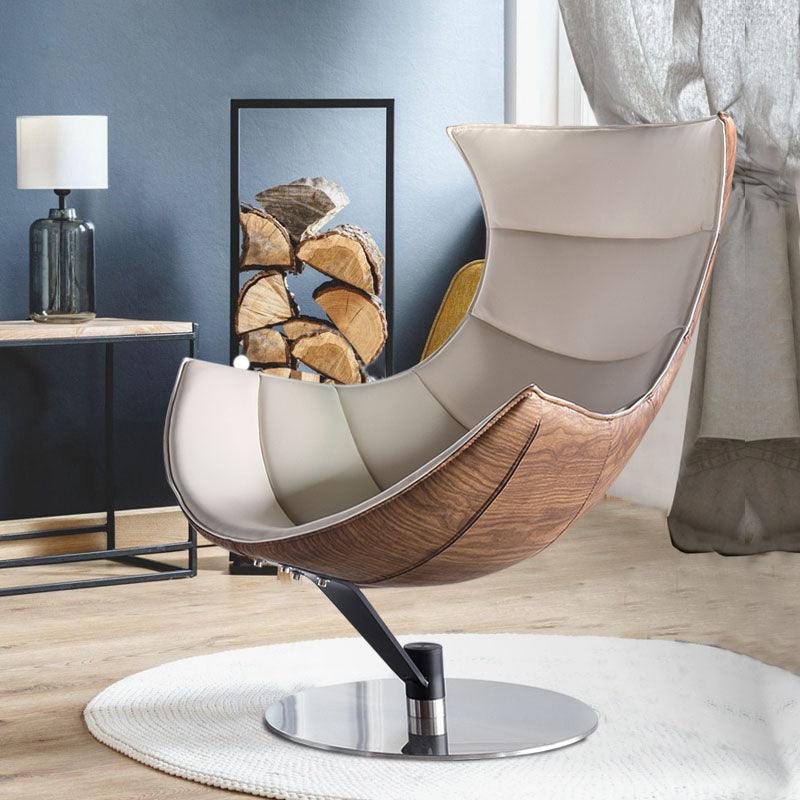 Lobster Lounge Chair, Walnut Texture & Chrome Base | DodiTec WC1