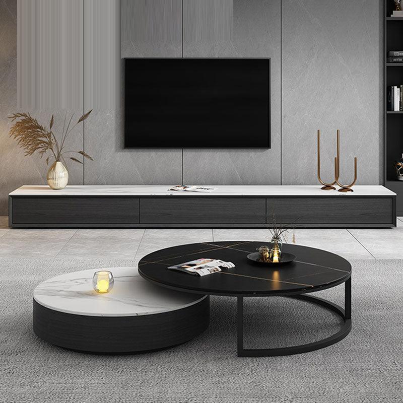 Kahoo Nesting Coffee Table With TV Stand, Sintered Stone | DodiTec WC1