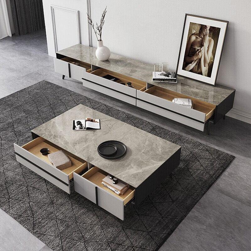 Ohyama Living Room Table Set, Coffee Table, TV Stand | DodiTec WC1