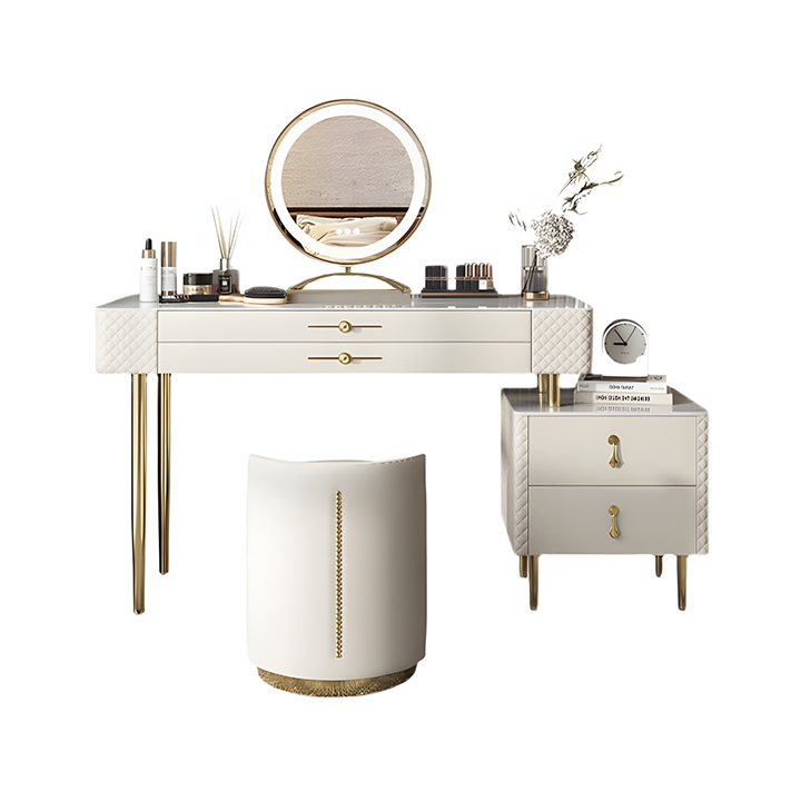 Prestigio Dressing Table With LED Mirror, White-DodiTec WC1