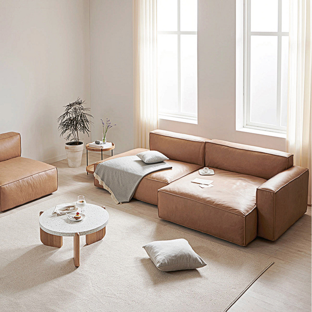 Lucian Four Seater modular Sofa, Real Leather-DodiTec WC1