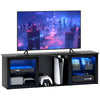 DodiOnline 65" TV Stand, with LED Lights and Storage - Black