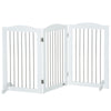 PawHut Foldable Dog Gate, Freestanding Pet Gate, with Two Support Feet, for Staircases, Hallways, Doorways - White