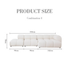 Lysander Velvet Module Three Seater Sofa, White-DodiTec WC1