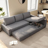 Edwards Three Seater Corner Sofa Bed With Storage, Linen