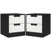 DodiOnline Set of Two Monochrome Two-Drawer Bedside Tables