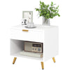 DodiOnline Elegant Bedside Table, with Drawer and Shelf - White/Gold Tone