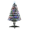 DodiOnline 3ft Artificial Prelit Christmas Tree, Snow Xmas Tree with Colourful LED Lighting Fiber Optics, Green White