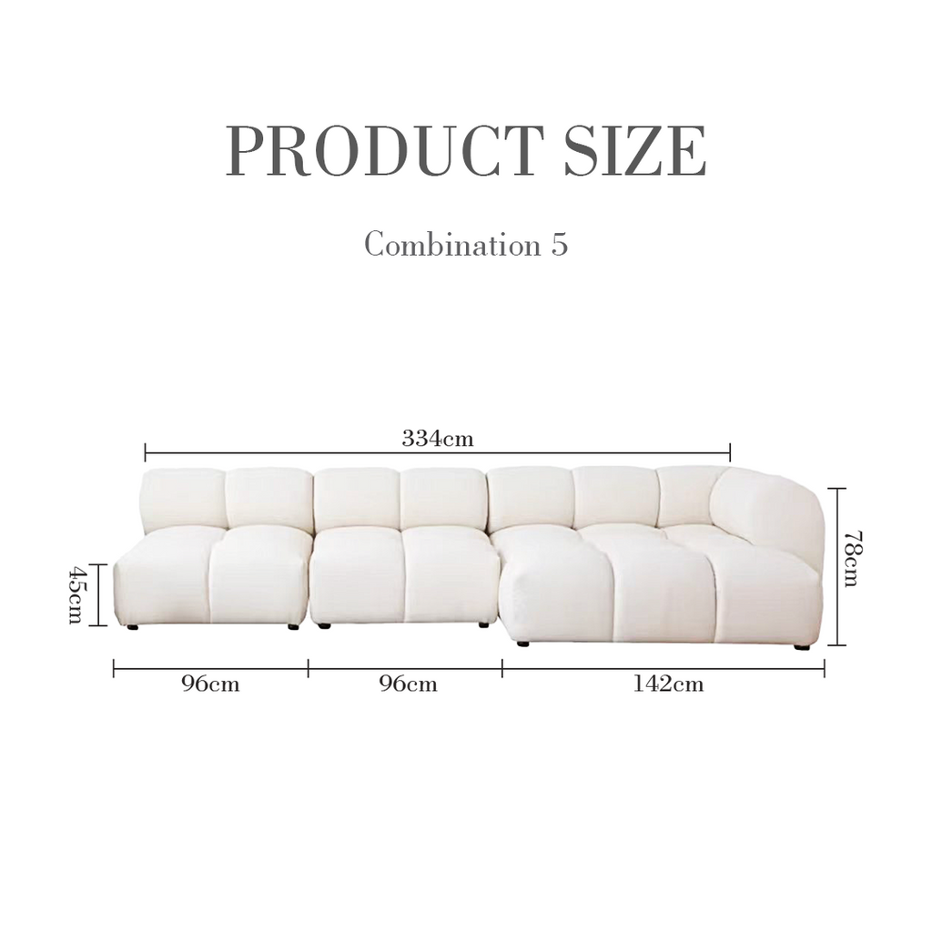 Lysander Velvet Module Three Seater Sofa, White-DodiTec WC1