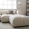 Lysander Velvet Module Three Seater Sofa, White-DodiTec WC1