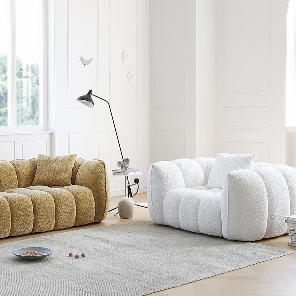 Oxley Pumpkin Single Sofa, Armchair, White-DodiTec WC1