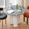 Nelli Modern Round Dining Table, Marble-DodiTec WC1