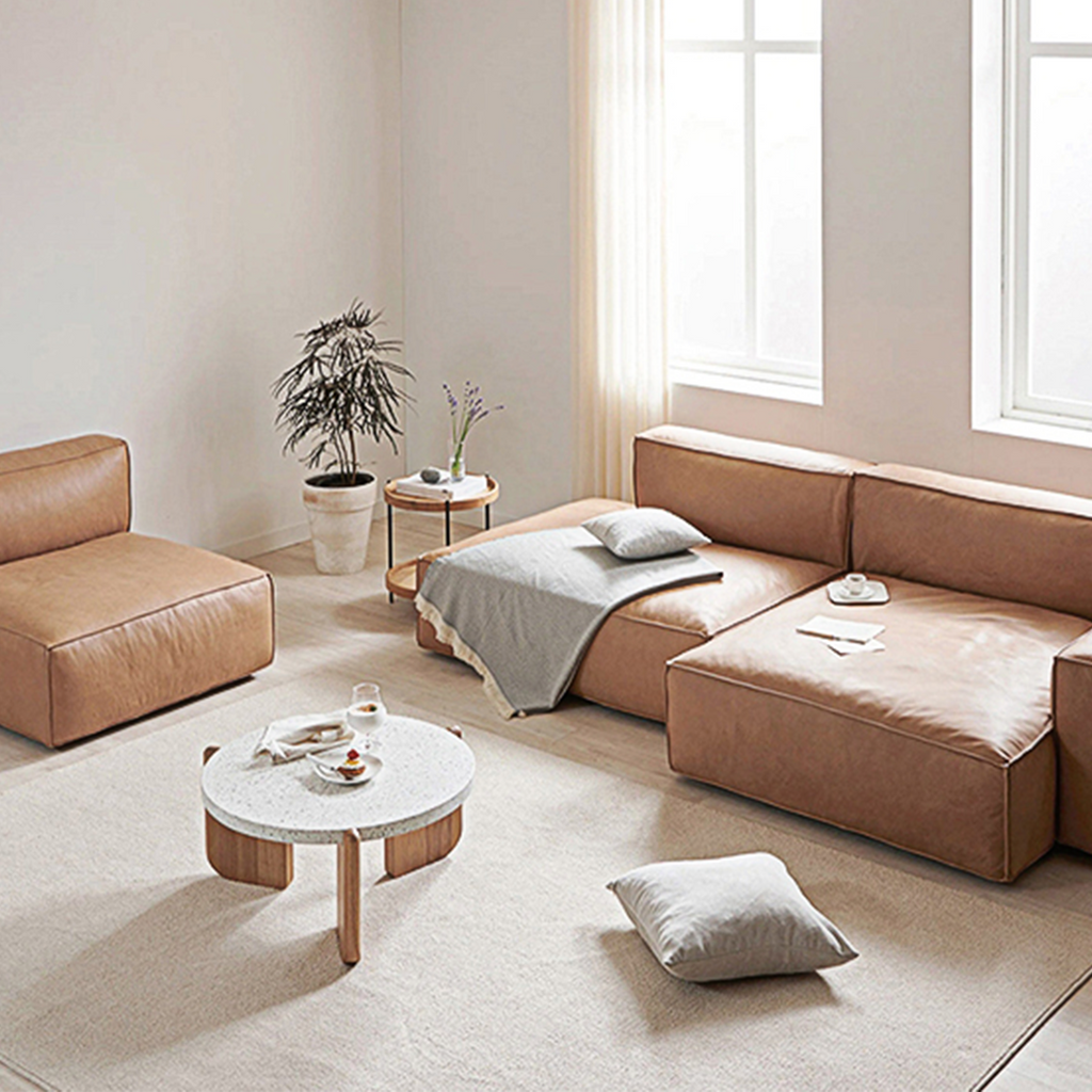 Lucian Four Seater modular Sofa, Real Leather-DodiTec WC1