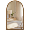 DodiOnline 110 x 65cm Wooden Arched Mirror - Natural Finish