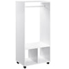 DodiOnline Open Wardrobe for Bedroom, Small Wardrobe on Wheels with Clothes Rail, Storage Shelves, Mobile Garment Rack for Clothes Storage, Cloakroom, Hallway, White