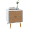 DodiOnline Wood Effect Wto-Drawer Bedside Table - Brown/White