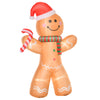 DodiOnline 8ft Christmas Inflatable Gingerbread Man, Lighted Blow Up Yard Decor Indoor Outdoor Garden Lawn Party Prop