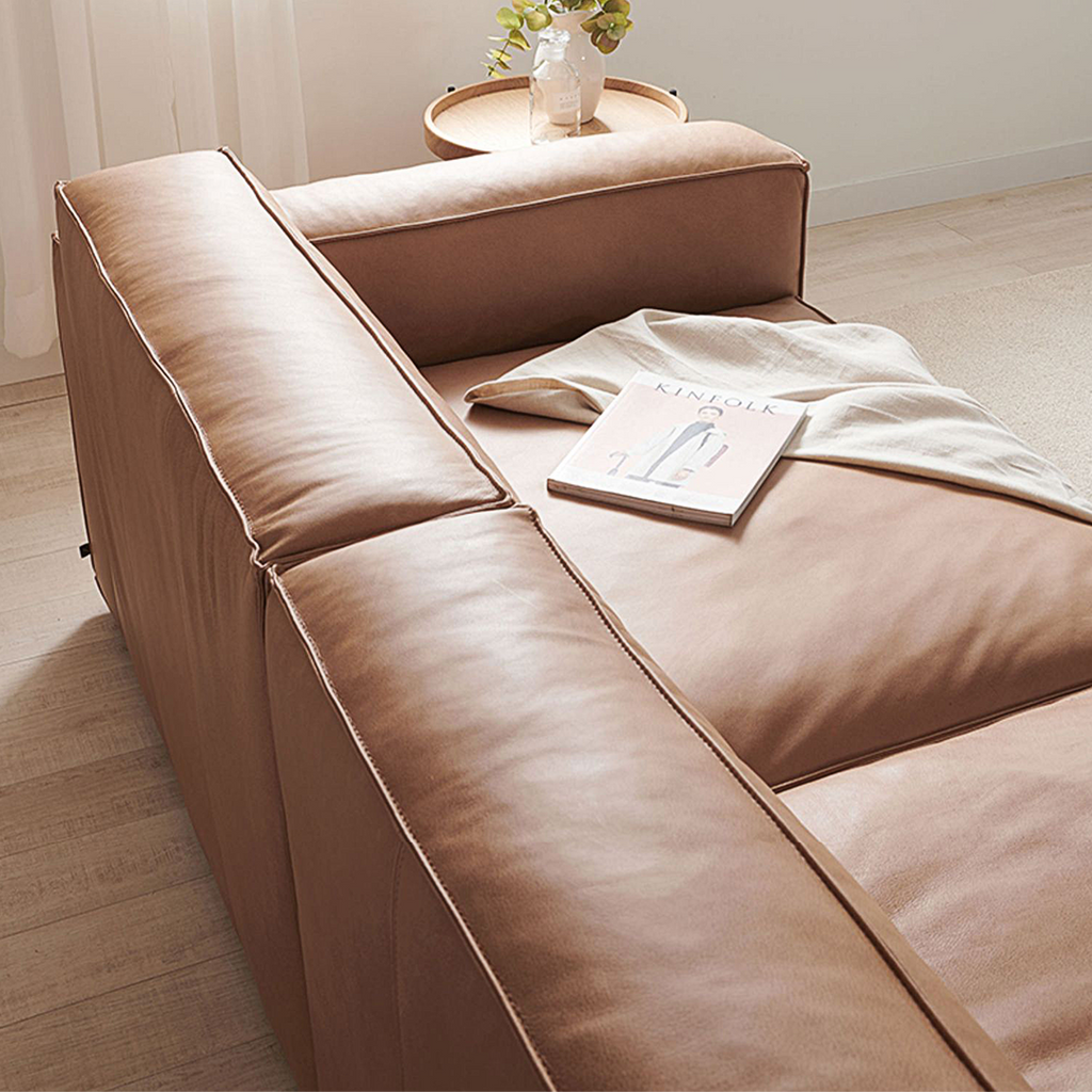 Lucian Four Seater modular Sofa, Real Leather-DodiTec WC1