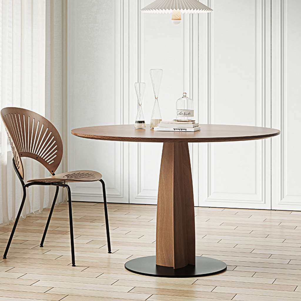 Seraphina Round Dining Table, Solid Wood-DodiTec WC1