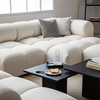 Lysander Velvet Module Three Seater Sofa, White-DodiTec WC1