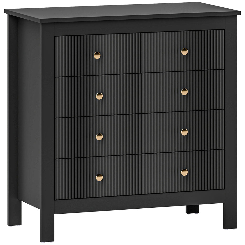 DodiOnline Elegant Chest of Five Drawers - Black